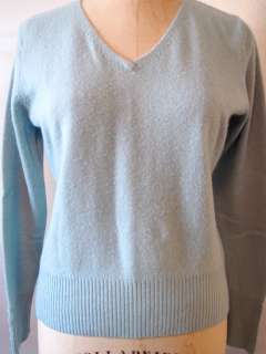 Studio 1940 Pale Green 100% Cashmere Vee Neck Sweater   Small  