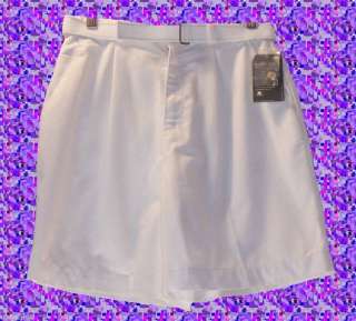 NWT St. Johns Bay White Belt & Shorts Size 10 Medium M  