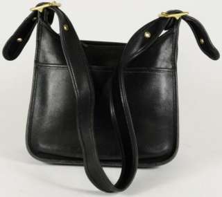 Coach Black Leather Cross Body Messenger Shoulder Handbag Purse Bag 