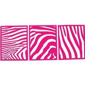 Hot Pink Zebra Print Wall Sticker Squares Vinyl Decals 3 