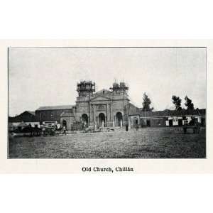  1915 Print Chile Chillan City Old Church Biobio Region 