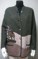 GADDY SPORT   Boiled wool coat with horse   Sz M  
