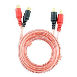   12 Feet 2 RCA Plugs to 2 RCA Jacks Cable, 24K Gold Plated Electronics