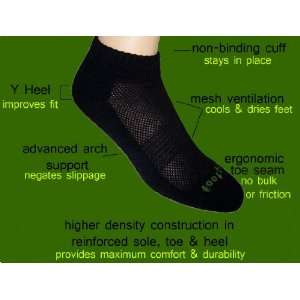  Footprint Large Black Bamboo Low Cut Socks: Sports 