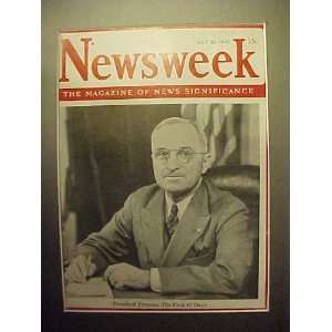 President Harry Truman May 28, 1945 Newsweek Magazine Professionally 