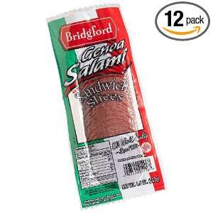 Bridgford Genoa Salami Sandwich Slices, 4.5 Ounce Packages (Pack of 12 