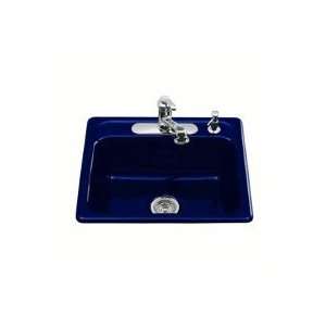  Kohler K 5964 4 Mayfield S/R Kitchen Sink, Iron Cobalt 