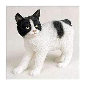  Black & White Manx Cat Figurine