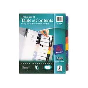   Ready Index Translucent Multicolor Table of Contents Dividers (11817