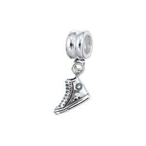  Zable(tm) Sterling Silver Dangle Sneaker Bead / Charm 