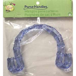  Bag Boutique Handle Plastic Swirl Transparent Blue 7 inch 
