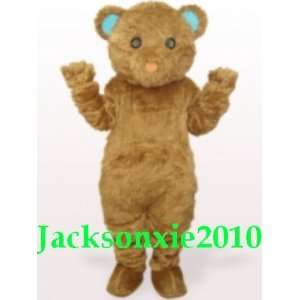  new brown long hair bear plush mascot costume halloween 
