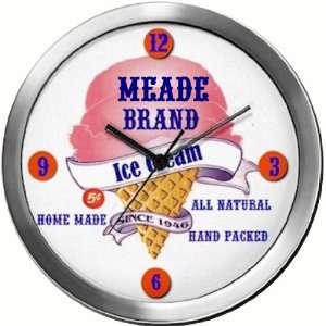  MEADE 14 Inch Ice Cream Metal Clock Quartz Movement 