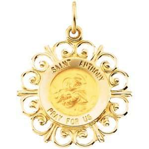  St. Anthony Medal 18.5mm   14k Gold Jewelry