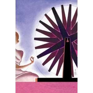  Indias Symbolic Wheel 28X42 Canvas Giclee: Home & Kitchen