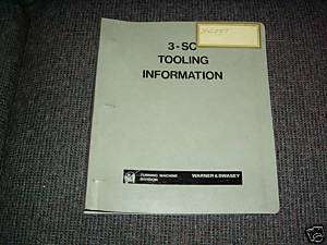 Warner Swasey 3SC CNC Lathe Tooling Catalog Manual  