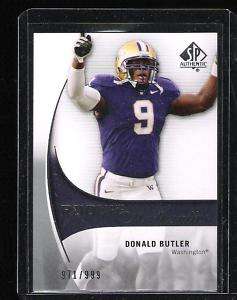 2010 SP Authentic Donald Butler Rookie /999 WASHINGTON  