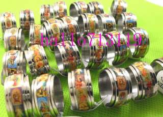12pcs Jesus Christ 12mm Spinner Band stainless steel ring wholesale 
