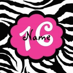  Pink and Black Zebra Sweet Sixteen Sticker