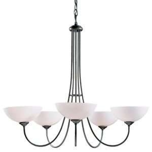  Simple Sweep Five Arms Glass Chandelier  R080557 Finish 