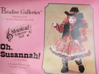 Oh, Susannah Cindy Shafer Musical Doll NRFB Cowgirl LE  