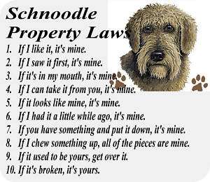 SCHNOODLE DOG MIX BREED PROPERTY LAW COMPUTER MOUSE PAD  