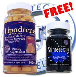 Hi Tech Lipodrene 100 ct Bottle + FREE Stimerex ES 20ct  