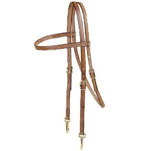  Brow Band Western Headstall with Brass Hardware Sports 