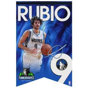   Timberwolves Rubio Premium Felt Banner 17 by 26: Sports & Outdoors