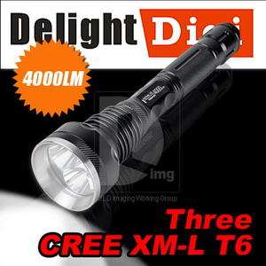 Super Bright 4000lm Lumen 3x CREE XML XM L T6 LED Flashlight Torch 5 