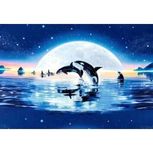  44 Wide Children Of The Sea Midnight Panel Blue Fabric 