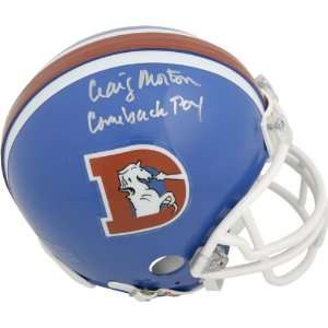  Craig Morton Denver Broncos Autographed Mini Helmet with 