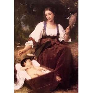   Lullaby, By Bouguereau William Adolphe  