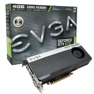  EVGA GeForce GTX670 4096MB GDDR5 256bit, 2x Dual Link DVI 