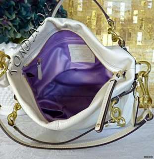NWT COACH STUNNING WHITE BROOKE LARGE LEATHER LIMITED STYLE HOBO TOTE 