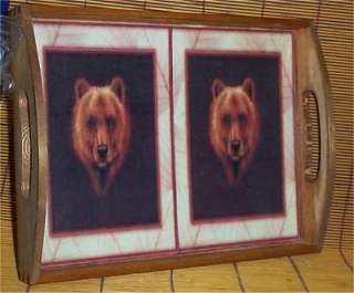 Brown Bear Serving Tray Lodge Cabin Country Home Decor  