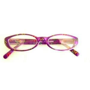 Zoom (C93) Purple Plastic Frame With Veggie Pattern Reading Glasses 