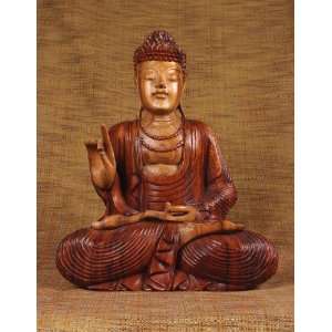  Miami Mumbai Buddha Sitting   Two Tone Teak   21 Wood 