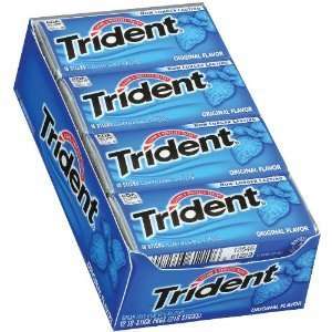 Trident Sugarless Gum with Xylitol, Original Flavor, 12/18 Stick Packs 