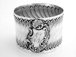 Antique French Sterling Silver Napkin Ring Rococo  