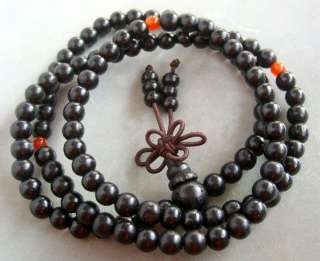 Tibet Buddhist 108 Wood Prayer Beads Mala Necklace  