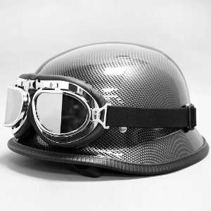  Carbon Fiber Look German Style Half Helmet ( Adult XL ) & WWII 
