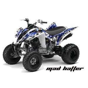 AMR Racing Yamaha Raptor 350 ATV Quad Graphic Kit   Madhatter Blue 
