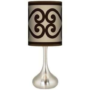  Cambria Scroll Giclee Kiss Table Lamp