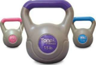 ToneFitness Cement Filled Kettlebell Set  