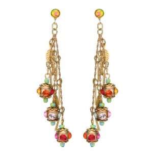 Victorian Style Michal Negrin Enticing Dangle Earrings Adorned with 