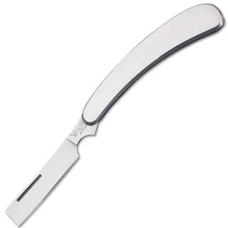 NEW 7.75 Silver Medium Straight Razor Folding Knife  