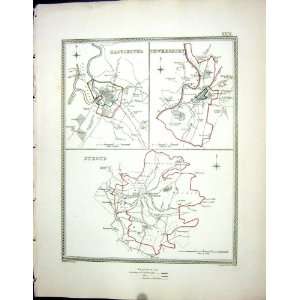  Antique Map C1850 Plan Gloucester Tewkesbury Stroud