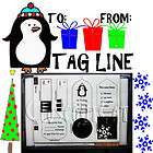   Tag Line STAMPS SET New Christmas Gift Tags Penguin I Stood in Line