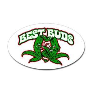  Sticker (Oval) Marijuana Best Buds 